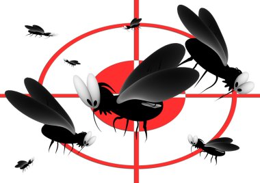 Blood thirsty mosquitoes clipart