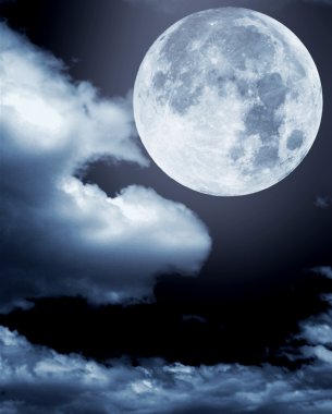 Moon in clouds clipart
