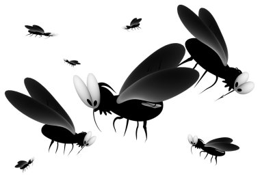 Blood thirsty mosquitoes clipart