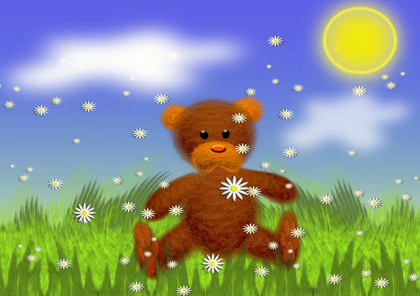 Ilustração de um urso de brinquedo — Fotografia de Stock