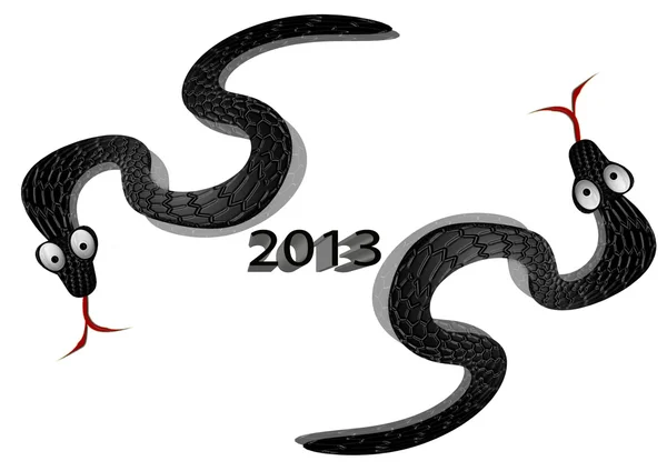 Две черные змеи — стоковое фото