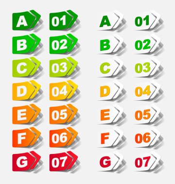 Energy classification in the form of a sticker clipart