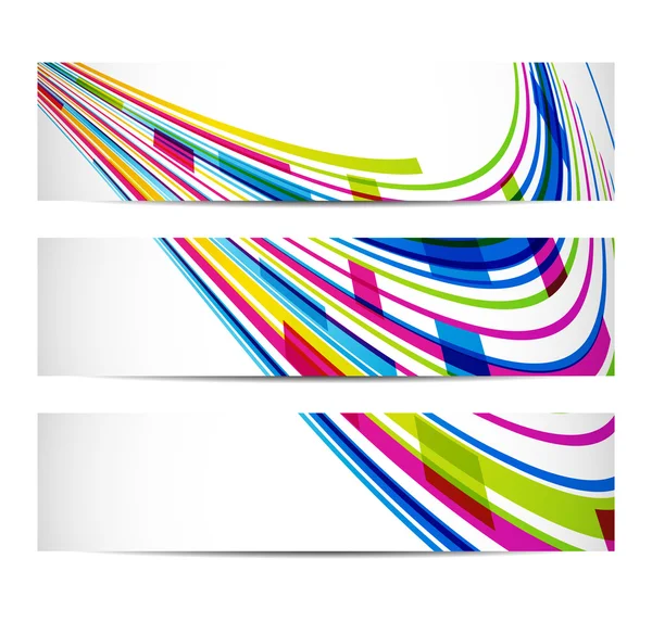 Trois bannières avec fond abstrait — Image vectorielle