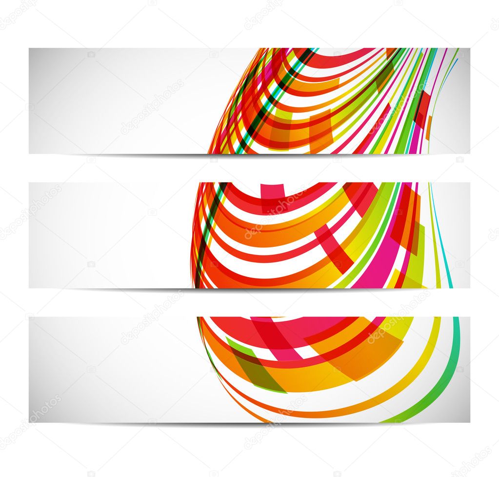 Three banners with abstract background