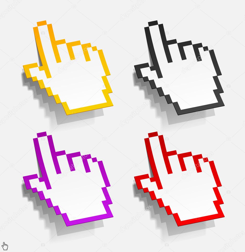 Cursor in the form of stickers