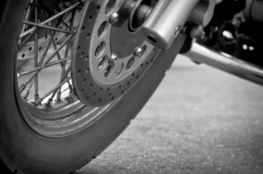 Wheel motorcycle close up. clipart