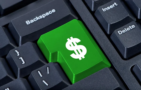 Tangentbord knappen med symbol för dollarn. — Stockfoto