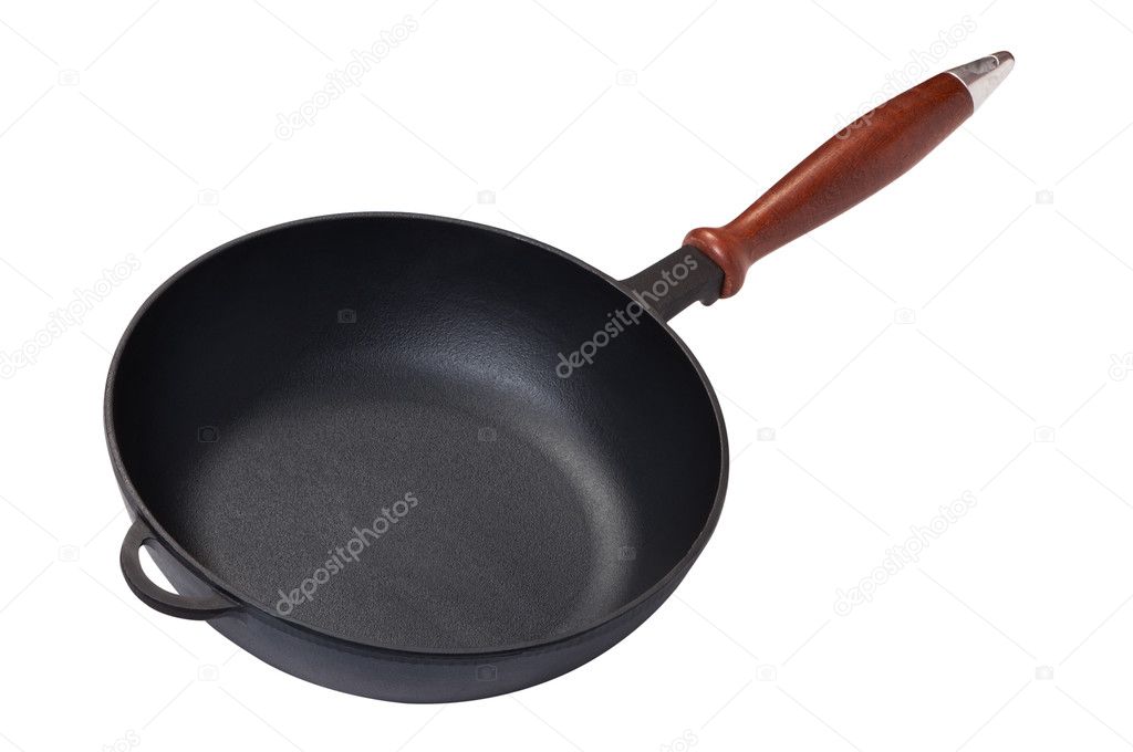 Frying pan on white background.