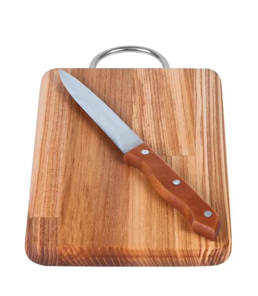 Kesme tahtası üzerinde mutfak bıçağı. — Stok fotoğraf