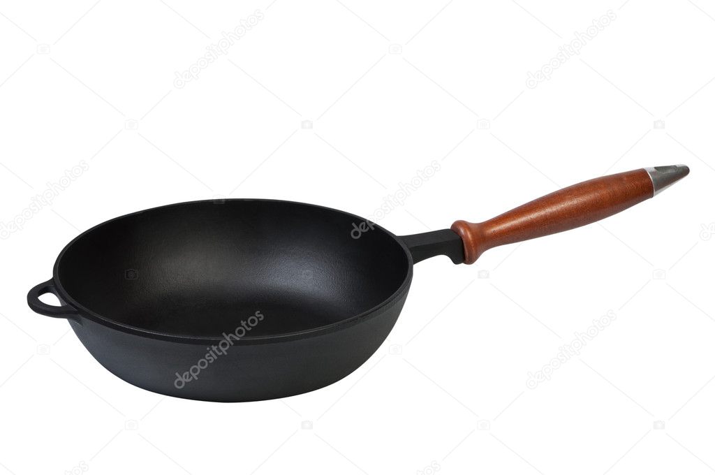 Frying pan on a white background.