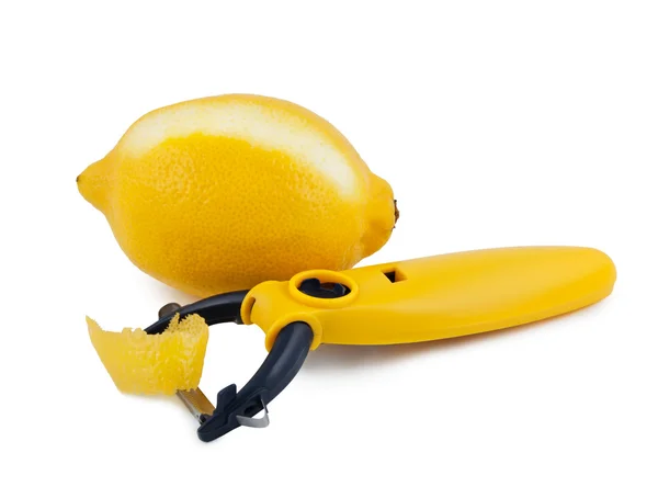Лимон і ніж для очищення фруктів . — стокове фото