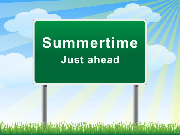 Summertime just ahead billboard. — Stock Vector