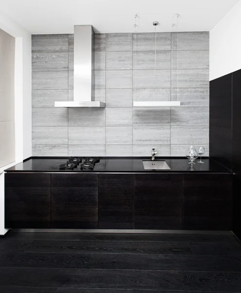 Parte del moderno stile minimalismo interno cucina — Foto Stock