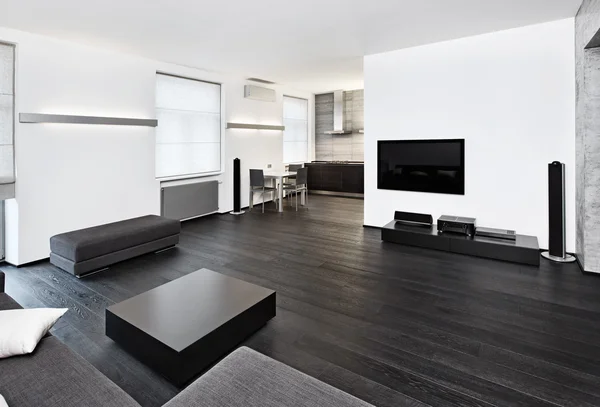 Moderno estilo minimalismo sala de estar interior — Fotografia de Stock