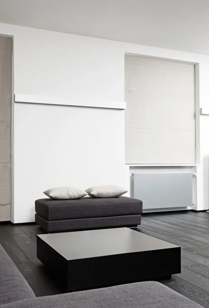 Parte del moderno interior de la sala de estar en blanco y negro — Foto de Stock