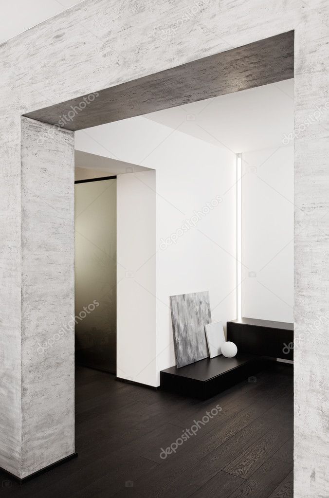 Modern minimalism style corridor interior