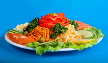 Salad from the cut vegetables clipart