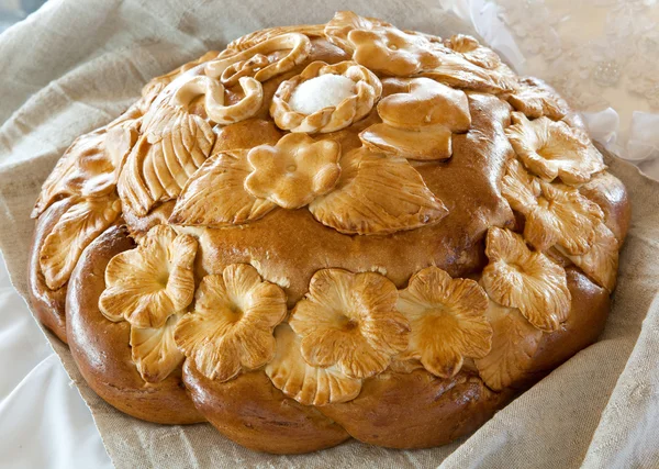 stock image Wedding loaf with salt