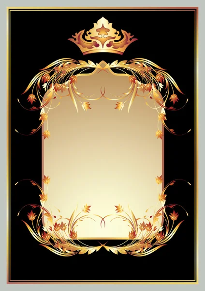 Luksusowy złoty ornament i korony — Wektor stockowy