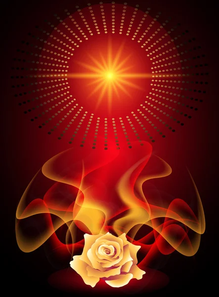 Rose, fumée et étoile — Image vectorielle
