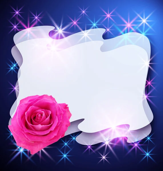 Glowing background with rose — Stock Photo, Image