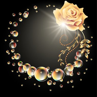 Rose, star and bubbles clipart