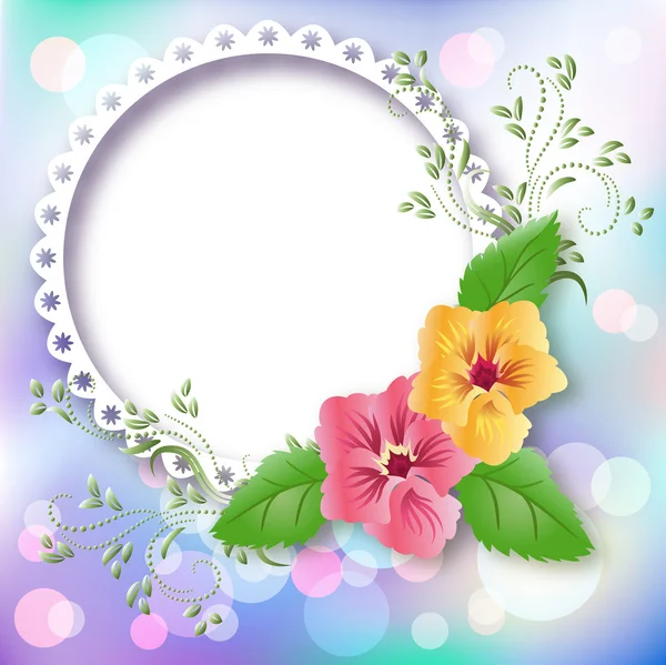 Photo frame and pansies — Stock Vector