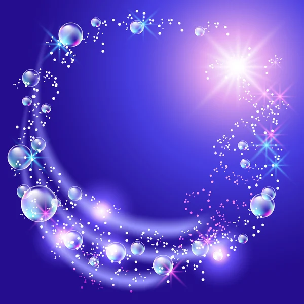 Bubbles and stars — Stock Vector