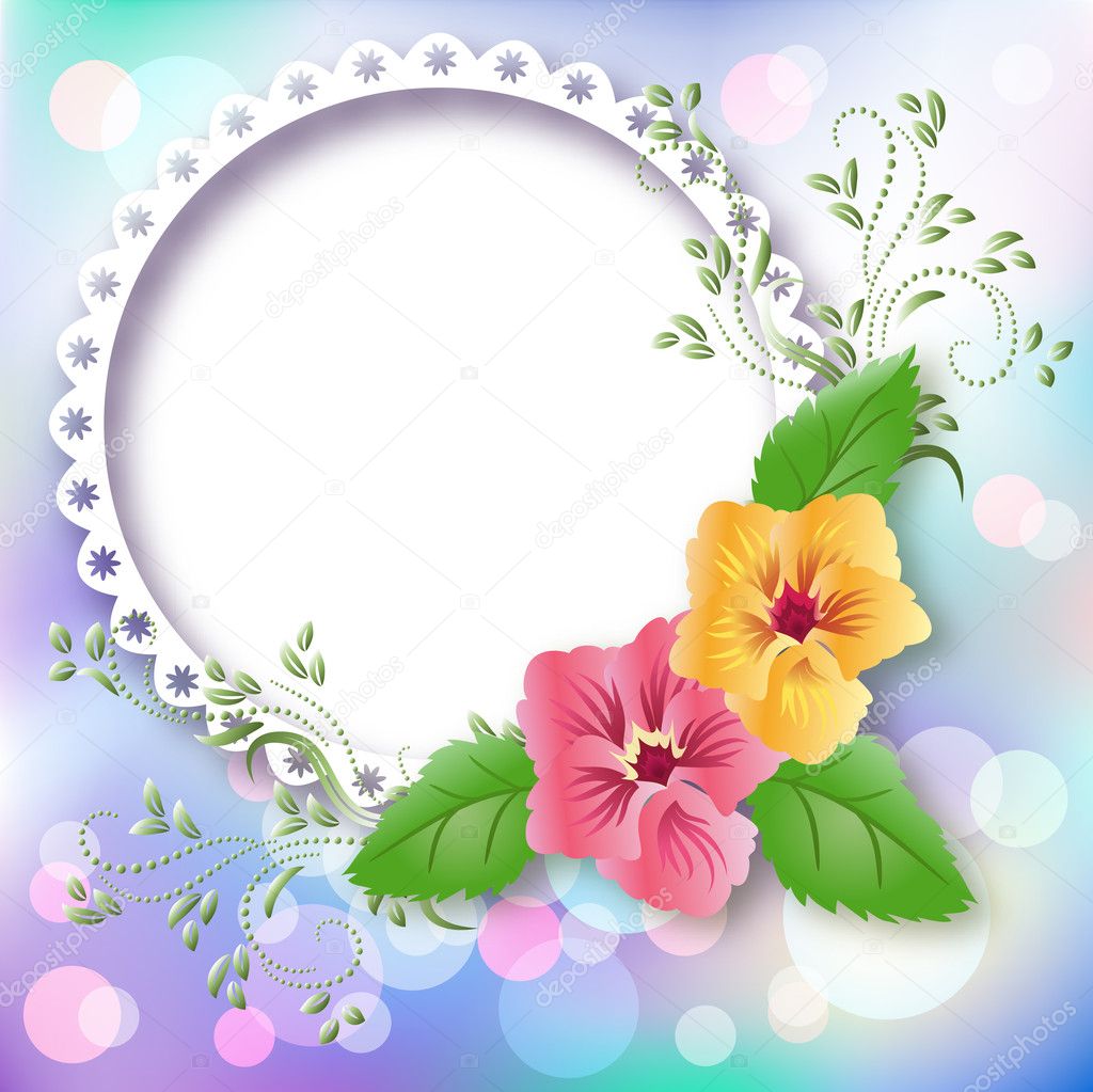 Photo frame and pansies