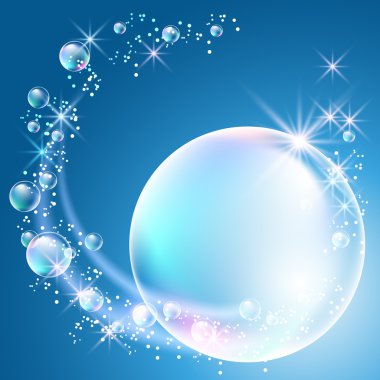 Bubbles and stars clipart