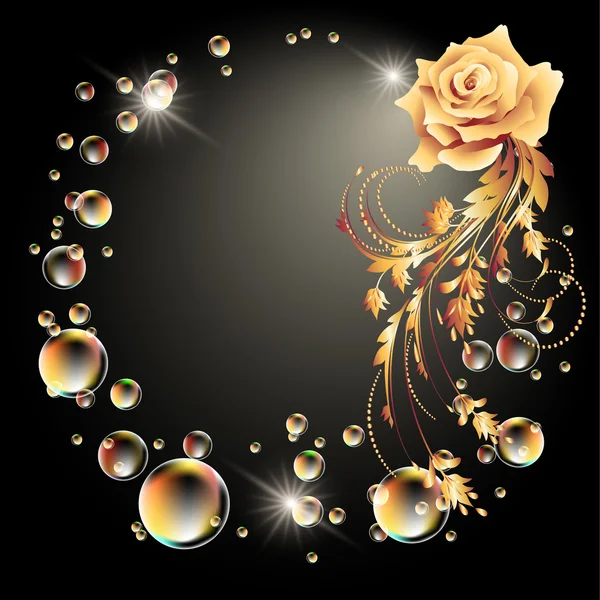 玫瑰、 星级和泡沫 — 图库矢量图片