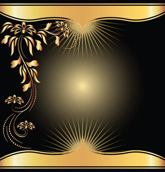 黄金の飾りと背景 — ストックベクタ