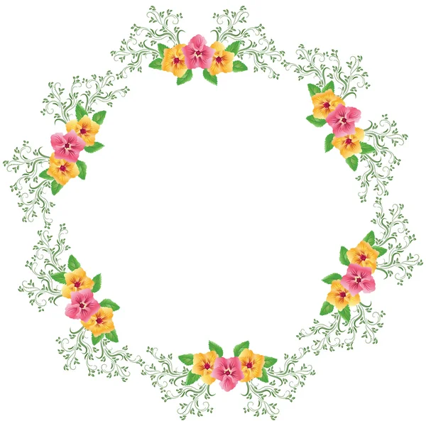 Квіти круглі кадрів — стоковий вектор
