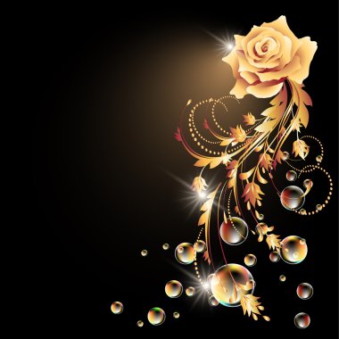 Glowing background with rose clipart