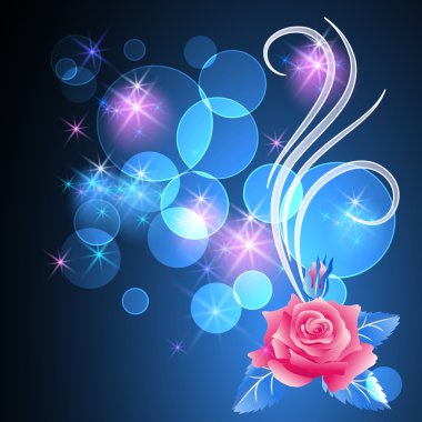 Rose and stars clipart