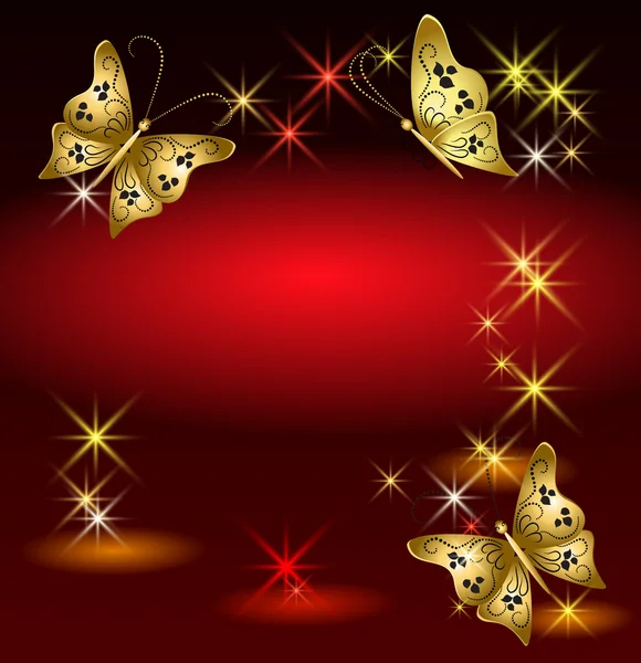 Farfalle e stelle — Vettoriale Stock
