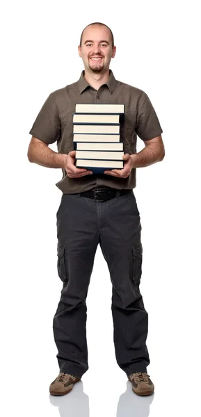 Homem com livros — Fotografia de Stock