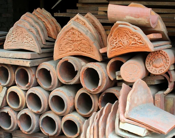 Tradycyjny chiński dachówek i cegieł — Zdjęcie stockowe