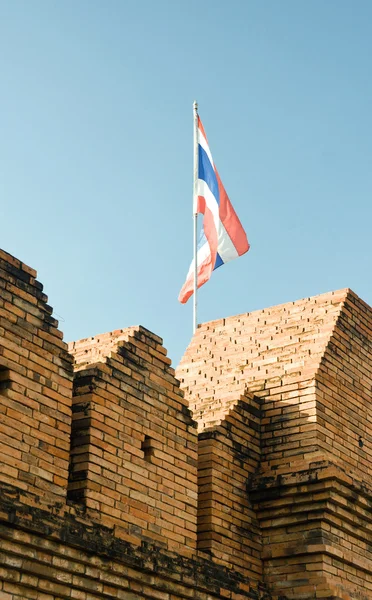 Flag of thailand over wall — Stock Photo, Image