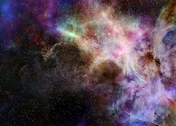 Outer space cloud nevel en sterren — Stockfoto