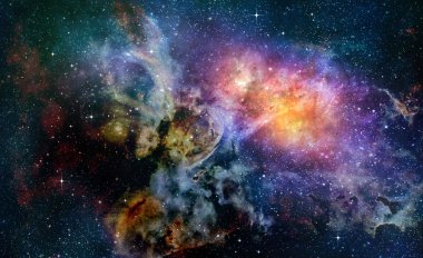 Starry deep outer space nebual and galaxy clipart