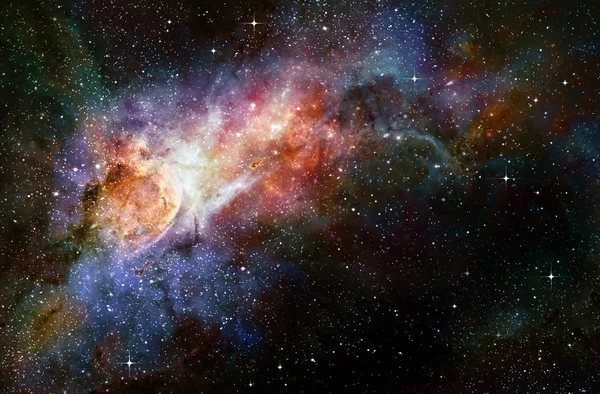 Зоряний глибокий космос туманність і галактика — стокове фото