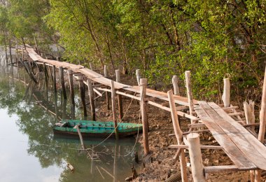 Old row boat in the mud clipart