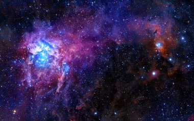 Starry deep outer space nebula and galaxy clipart