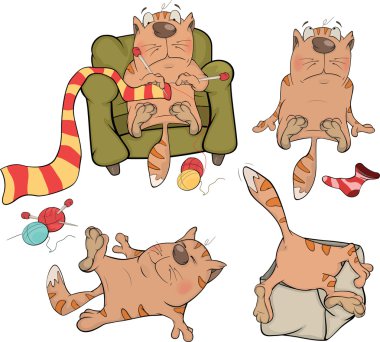 The company of cheerful cats cartoon clipart