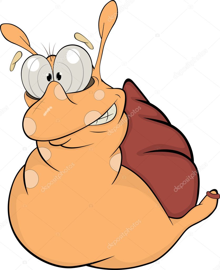 Malicious snail. The monster. Cartoon