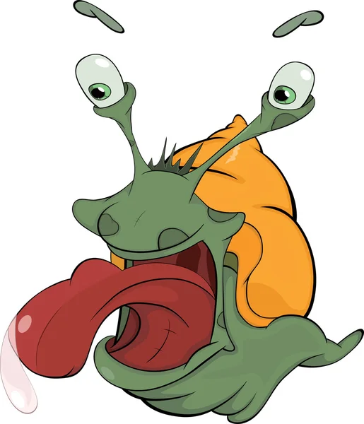 Malicious snail. The monster. Cartoon — Stock Vector