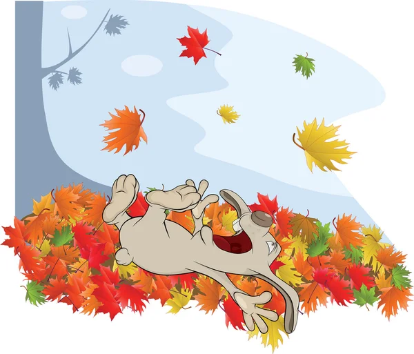 Lapin et automne — Image vectorielle