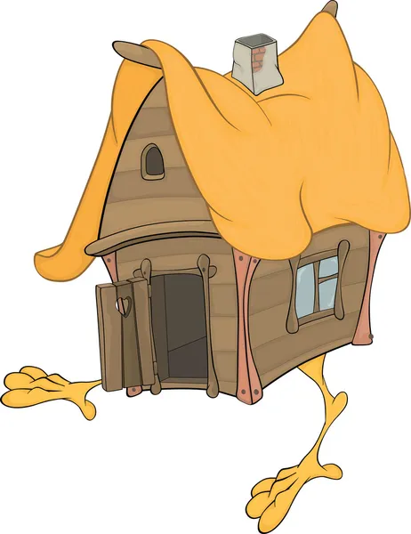 Hütte auf Hühnerbeinen Karikatur — Stockvektor