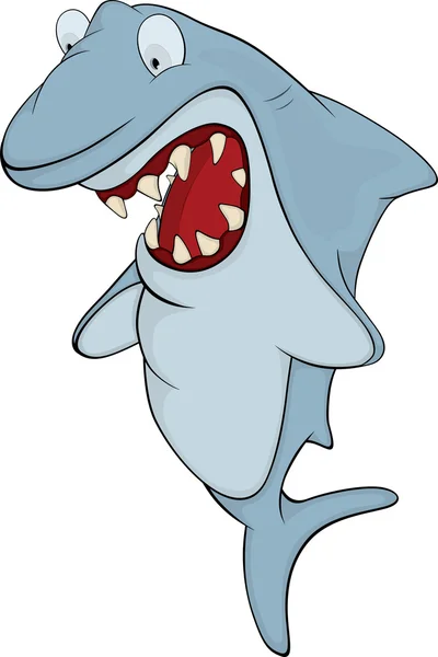 Tubarão. Desenhos animados — Vetor de Stock